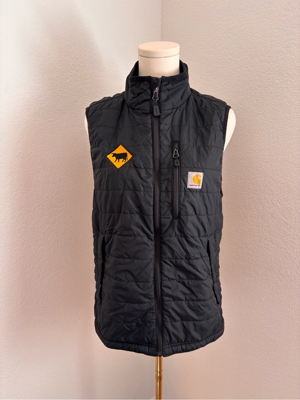 Carhartt Rain Defender Vest Size S Steer Patch Black